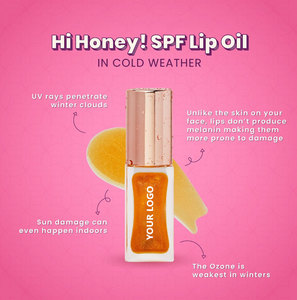 Usine OEM <span class=keywords><strong>Miel</strong></span> Lèvres confort Golden Shimmer Crème solaire brillant métal applicateur Cherry Candy saveur Lip Glow Sheer Lip Oil - Product Image 5