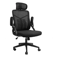 Chaise de bureau ergonomique en maille avec appui-tête réglable soutien lombaire et accoudoirs rabattables pour chaises de jeu de bureau à domicile