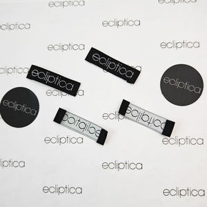 Étiquettes tissées en coton écologique de haute qualité, imprimées à l'écran, pour vêtements, avec logo de marque de luxe, étiquette tissée bio à coudre au col - Product Image 3