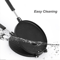 Plaque de cuisson double face en aluminium moulé SANLANG pour cornets de crème glacée, antiadhésive, pour gaufres et rouleaux d'œufs