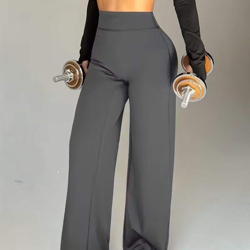 C8132Hot-selling Women's Solid High Elastic Waist Tummy Control Yoga Leggings Breathable Soft Skin-friendly Loose Fit Full