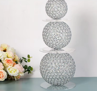Klassischer runder Kristall-Kuchenständer, Desserttisch-Tablett-Set, Hochzeitsdeko, dekorative Strass-Präsentationsdekoration