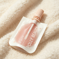 Pochette d'emballage haut de gamme anti-fuite pour rouge à lèvres, pochette à bec verseur stable avec brosse pour emballages cosmétiques liquides