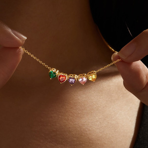 Kalung Liontin Hati Berlapis Emas 18K Anti Karat, Liontin Batu Kelahiran Custom, Perhiasan Hadiah - Product Image 3