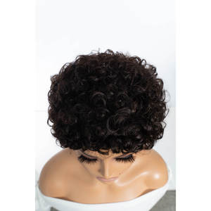 Perruque coupe pixie, cheveux humains bouclés, <span class=keywords><strong>bob</strong></span> court, grande taille de bonnet, coupe pixie courte bouclée, cheveux humains vierges pré-épilés, perruques pour femmes - Product Image 6