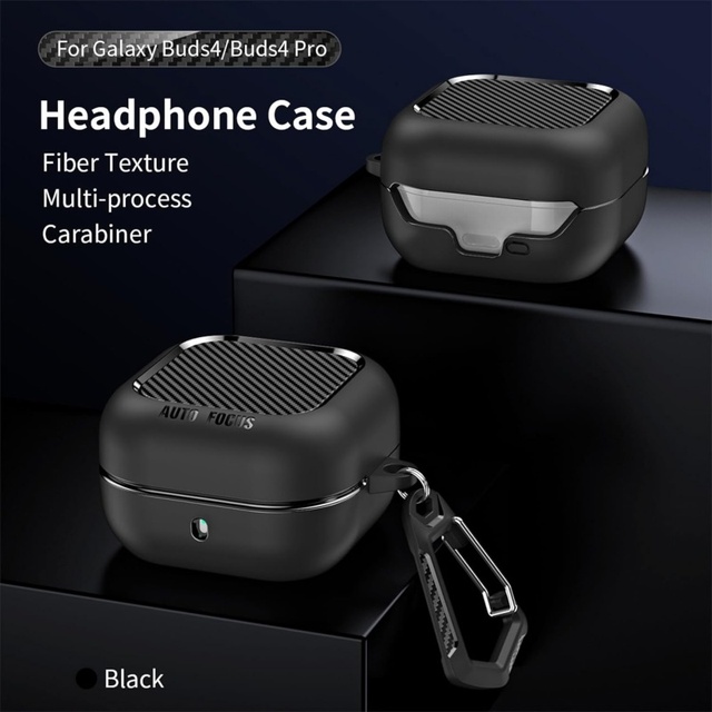 Tpu Soft Earphone Case Earbud Cover Earbuds Protective Shell With Keychain Carabiner for Samsung Buds4 Buds4pro