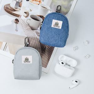 Bolsa de poliéster de nailon duradera portátil personalizada de fábrica, monedero, auricular, llavero con cremallera para <span class=keywords><strong>AirPods</strong></span>, Mini bolsa de muñeca - Product Image 1