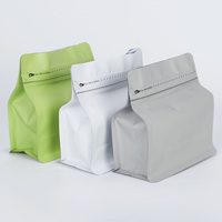Sacs à café prêts à être expédiés en stock – Dernière collection en gros 125g 250g 500g – Emballage de grains de café à fond plat court avec valve