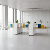 Grand poste de travail de bureau avec cadre en acier, armoire de rangement, design professionnel, configuration moderne pour le bureau, postes de travail de bureau
