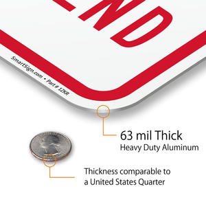 مخصصة 18 بوصة سميكة واقية من الصدأ الألومنيوم عاكس ومقاومة للأشعة البنفسجية لا دخول طريق مسدود تحذير حركة المرور علامات السلامة - Product Image 4