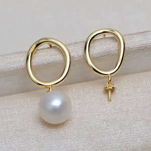 Pendientes de Plata S925 Estilo Barroco para Mujer, 8-14 Perlas Deformadas, Joyería Colgante para el Cabello, Accesorios DIY 3951 - Product Image 2