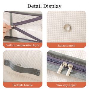 Clear Visual Design Waterproof Wardrobe Clothes Quilt Organizer <b>Bag</b> <b>Compressed</b> Storage <b>Bag</b> with Zipper - Product Image 6