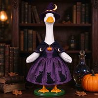 Ensemble de tenues d'Halloween pour oie de jardin de 23 pouces, costumes de sorcier pour oie de jardin avec chapeau de sorcière, déguisement d'automne pour statue d'oiseau de jardin