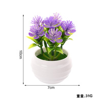 Arrangement de plantes artificielles en pot de lotus à 6 pièces, fausse fleur, ornement de bureau, petite pièce décorative, pot de plante en plastique PP