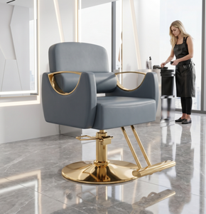 Luxury Gold Hydraulic Styling Chair Heavy Duty 360 Swivel Hair Salon Chair Modern Leather Barber Chair for Beauty Styling - Product Image 2