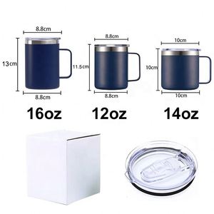 12oz Stainless Steel Coffee Mug with Handle Insulated Travel Tumbler Coffee Cup with Slider Lid for <b>Hot</b> Coffee Cold <b>Drink</b> Tea - Product Image 4