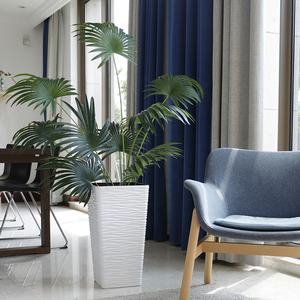 Ensemble de pots de fleurs en plastique gris carré grand format en résine artificielle pour balcon extérieur et intérieur en vrac - Product Image 6