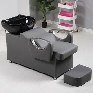 Factory Outlet Net Red Half-Lying Barber Shop Cama de champú especial Simple High-End Hair Salon Peluquería Spa Cuero sintético - Product Image 4