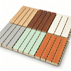 Panneaux acoustiques MDF personnalisés à finition rainurée pour <span class=keywords><strong>la</strong></span> réduction <span class=keywords><strong>du</strong></span> <span class=keywords><strong>bruit</strong></span> et le traitement des murs <span class=keywords><strong>dans</strong></span> les bureaux, salles de classe, restaurants et espaces de théâtre - Product Image 2
