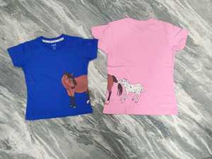 Camiseta de algodón estampada para niñas con parche de corazón, camiseta informal de manga corta para niños, ropa suave y cómoda para uso diario - Product Image 3