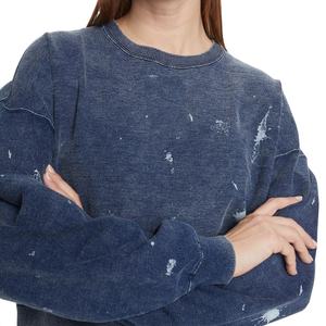 Sudadera Corta de Diseño Personalizado para Chicas, Cuello Redondo, Hombros Caídos, Manga Larga, Felpa Francesa, Estilo Informal - Product Image 6