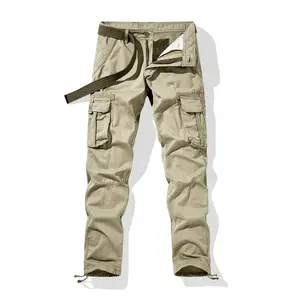 पुरुषों के कैज़ुअल जॉगर्स जिम ट्राउज़र मल्टी-पॉकेट कार्गो पैंट धुले हुए ट्रैक पैंट