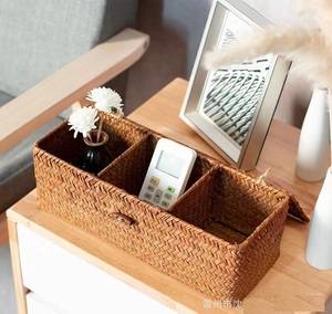 Panier de rangement en rotin écologique, en <span class=keywords><strong>osier</strong></span>, en herbe de mer, pour comptoirs, placards, étagères, commode, panier en herbe de mer tissé - Product Image 4