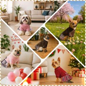 Suéter de Invierno para Mascotas, Color Rosa Marrón, 100% Algodón, Lujoso y Bonito, Disfraz para Perros - Product Image 5