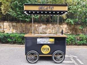 รถเข็นขายไอศกรีมเจลาโต้แบบเคลื่อนที่สำหรับใช้งานกลางแจ้ง ยี่ห้อ Etodevice พร้อมตู้แช่แข็งสำหรับขายไอศกรีมเจลาโต้ - Product Image 2