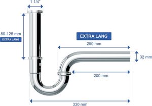 1 1/4 <span class=keywords><strong>Lavabo</strong></span> Drenaje Sifón de acero inoxidable Botella P Trampa - Product Image 4