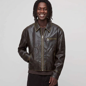 Eco Friendly High Street Unique Style Biker <b>Leather</b> <b>Jacket</b> Fast Delivery Fully Customized Design <b>Winter</b> <b>jacket</b> for men - Product Image 1