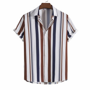 Vendita calda <span class=keywords><strong>giovane</strong></span> ragazzo <span class=keywords><strong>moda</strong></span> <span class=keywords><strong>uomo</strong></span> tendenza Casual a righe a maniche corte ragazzi camicia nuova <span class=keywords><strong>moda</strong></span> 2023 - Product Image 1