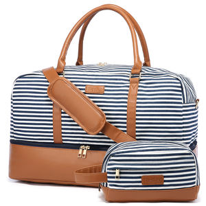 Realer-Bolsa de aseo para mujer, bolso de viaje de lona con compartimiento para zapatos, aprobado por <span class=keywords><strong>vuelo</strong></span> - Product Image 1