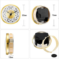 Jam Dinding Quartz Emas Custom 70/80/90mm Dial Angka Arab Modern Plastik ABS Tahan Lama Jam Meja Hias Grosir OEM