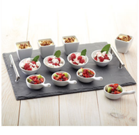 2026 Offre Spéciale 13 pièces apéritif service ensemble apéritif cadeau ensemble ardoise service plateau porcelaine apéritif cuillères, bols et plats