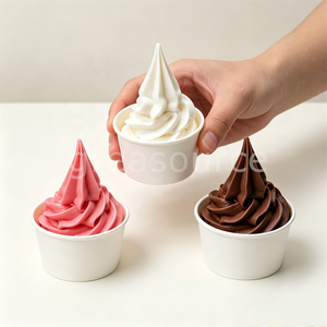 Gobelet en plastique factice pour glace molle, modèle tourbillon artificiel rose vanille chocolat, ornement, gobelet en papier blanc pour présentation en magasin - Product Image 6