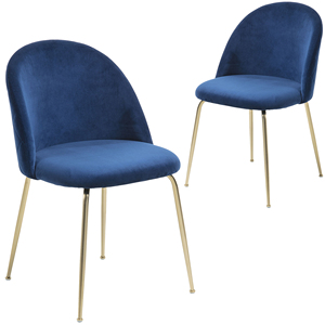 Chaises de salle à manger en tissu velours gris rose moderne, chaises de salon avec pieds en métal, ensemble de meubles de salle à manger - Product Image 1