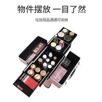 Grande capacité en aluminium ABS Kit cosmétique boîte artiste mallette de rangement chariot sac de maquillage avec roues pour les professionnels ensemble complet