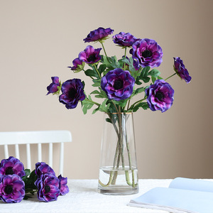 Fourniture en gros de fleurs artificielles d'anémone rose à branche unique, réaliste, type coquelicot, pour bouquet de mariée, événements, fleuristes, vente en gros - Product Image 2