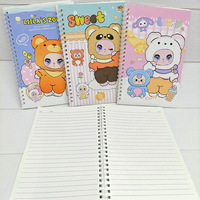Venta al por mayor 4 unidades/set Babythree A5 tamaño Anime Notebook escuela Oficina Bloc de notas promocional diario bebé Tres cuaderno de dibujos animados