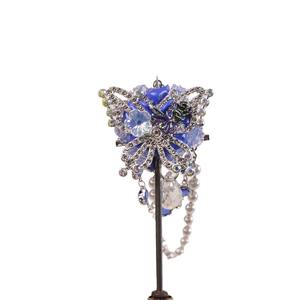 Klein bleu papillon industrie lourde népalais perles bricolage stylo perles en vrac à la main téléphone portable chaîne sac suspendus perles correspondant - Product Image 1