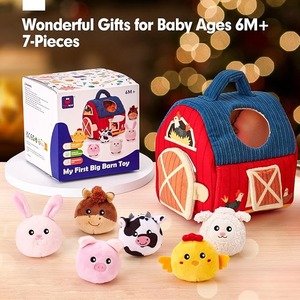 Juguetes para bebés <span class=keywords><strong>animales</strong></span> <span class=keywords><strong>de</strong></span> <span class=keywords><strong>granja</strong></span> <span class=keywords><strong>de</strong></span> peluche sorpresa <span class=keywords><strong>de</strong></span> Granero, sonajero, arrugado, espejo, juguetes Montessori rellenos <span class=keywords><strong>de</strong></span> medias para bebés - Product Image 6