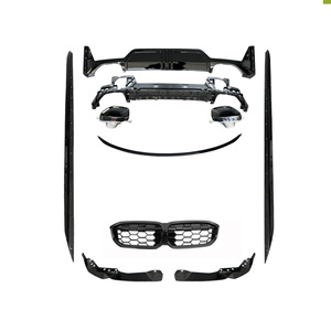 Black G20 LCI Upgrade <span class=keywords><strong>MP</strong></span> Aero Kit Car Auto Body Systems Parachoques delantero Labios Difusor trasero Big Square Rear Lip G20 LCI Bodykit <span class=keywords><strong>MP</strong></span> <span class=keywords><strong>S</strong></span> - Product Image 1