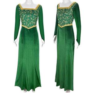 Disfraz de Princesa de Cuento de Hadas Verde para Halloween, Disfraz de Cosplay para Mujer, Fantasía Medieval, Disfraz de Poliéster para Fiesta de TV y Cine - Product Image 1