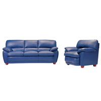 Ensemble de canapés trois places en cuir véritable de haute qualité, moderne, pour salon, villa, usage domestique, confortable, marque ARREDAMENTI, garantie 2 ans