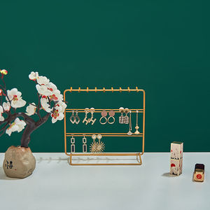 Présentoir à bijoux, adapté pour accrocher des colliers, des boucles d'oreilles et autres ornements ; conception de rangement et anti-emmêlement. - Product Image 5