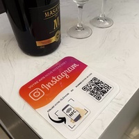 Autocollant de Table Acrylique à Puce NFC pour Restaurant, Menu, Carte d'Avis Facebook Google, Code QR, Réseaux Sociaux, Mobile Tactile