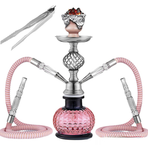 สูบสูบฮุคคาแบบ2ท่อฮุคคาบาร์ร้อนสีชมพูสำหรับอาหรับ - Product Image 1