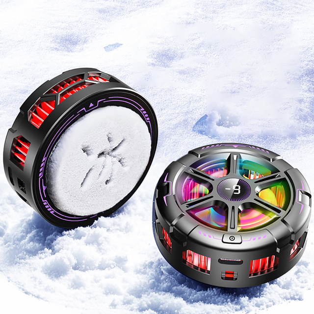 Hot Sale Mobile Phone Cooling Radiator Magnetic 4-Speed AI Intelligent Temperature Control Fan Gaming Cooler With RGB Ring Light