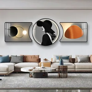 现代简约沙发背景墙装饰画客厅新款陶瓷画
